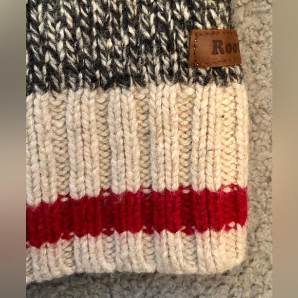 Roots Canada Heritage Cabin shawl collar sweater cardigan S Small wool grey mix - Picture 6 of 6